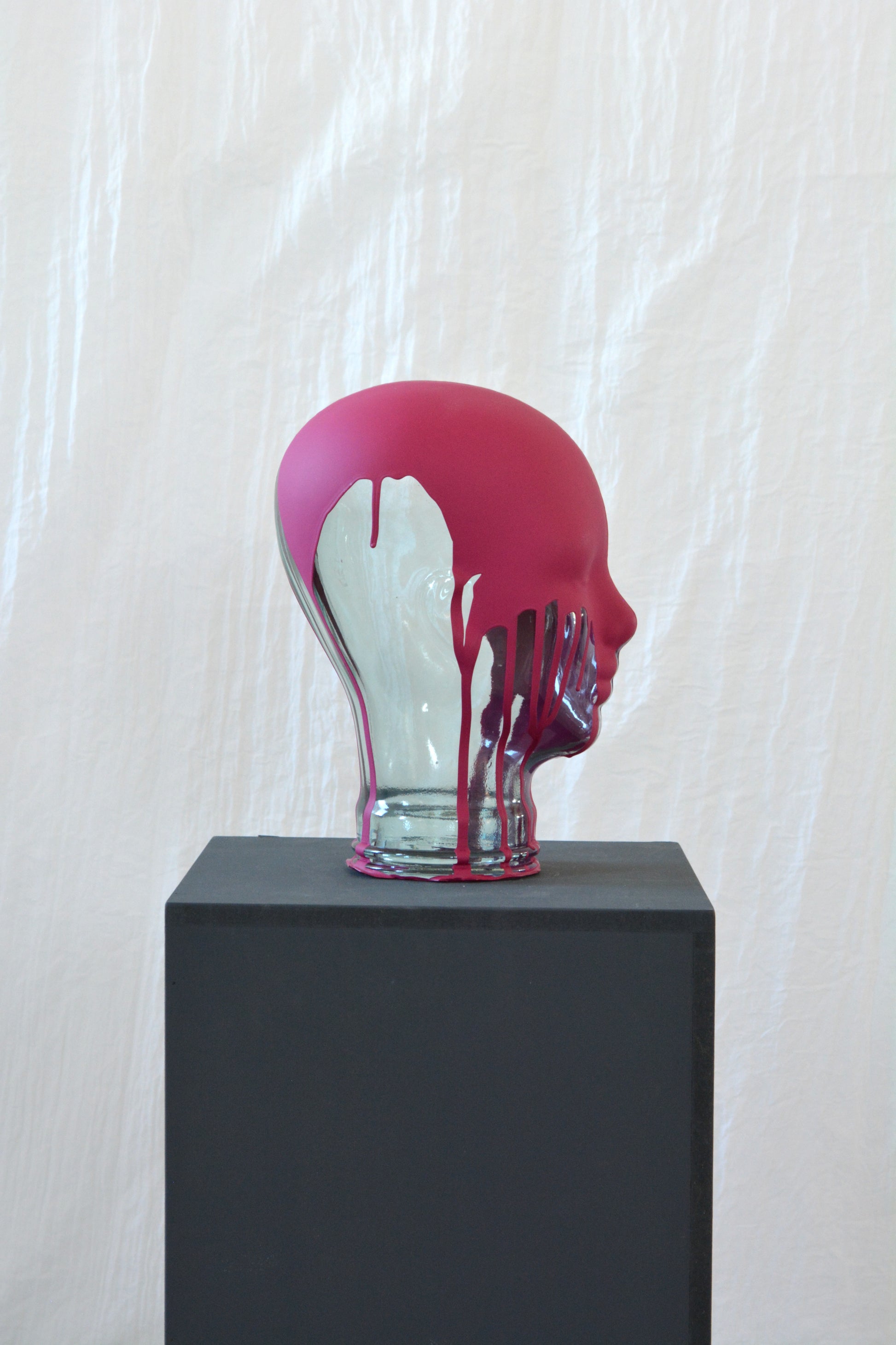 Glasskulptur, pink