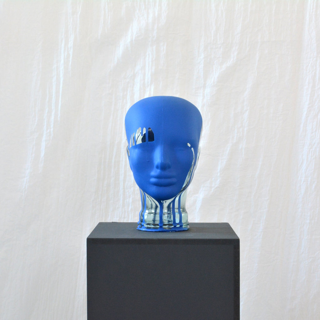 Glasskulptur, blå