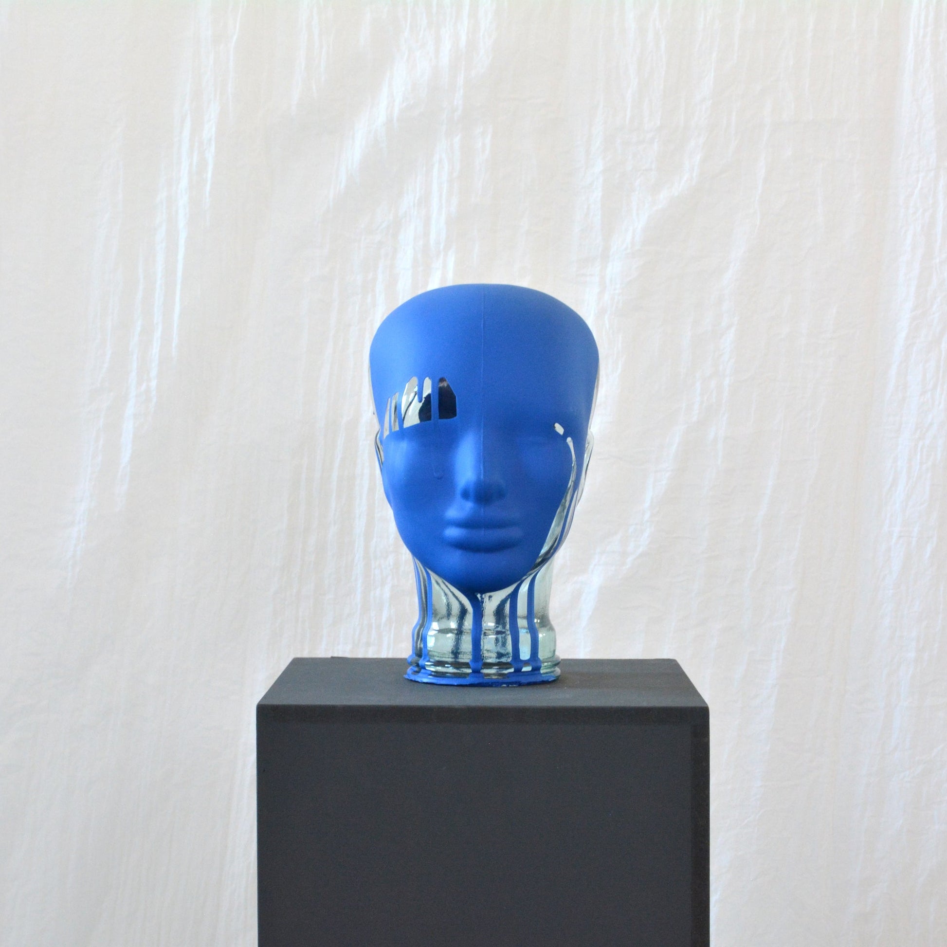 Glasskulptur, blå