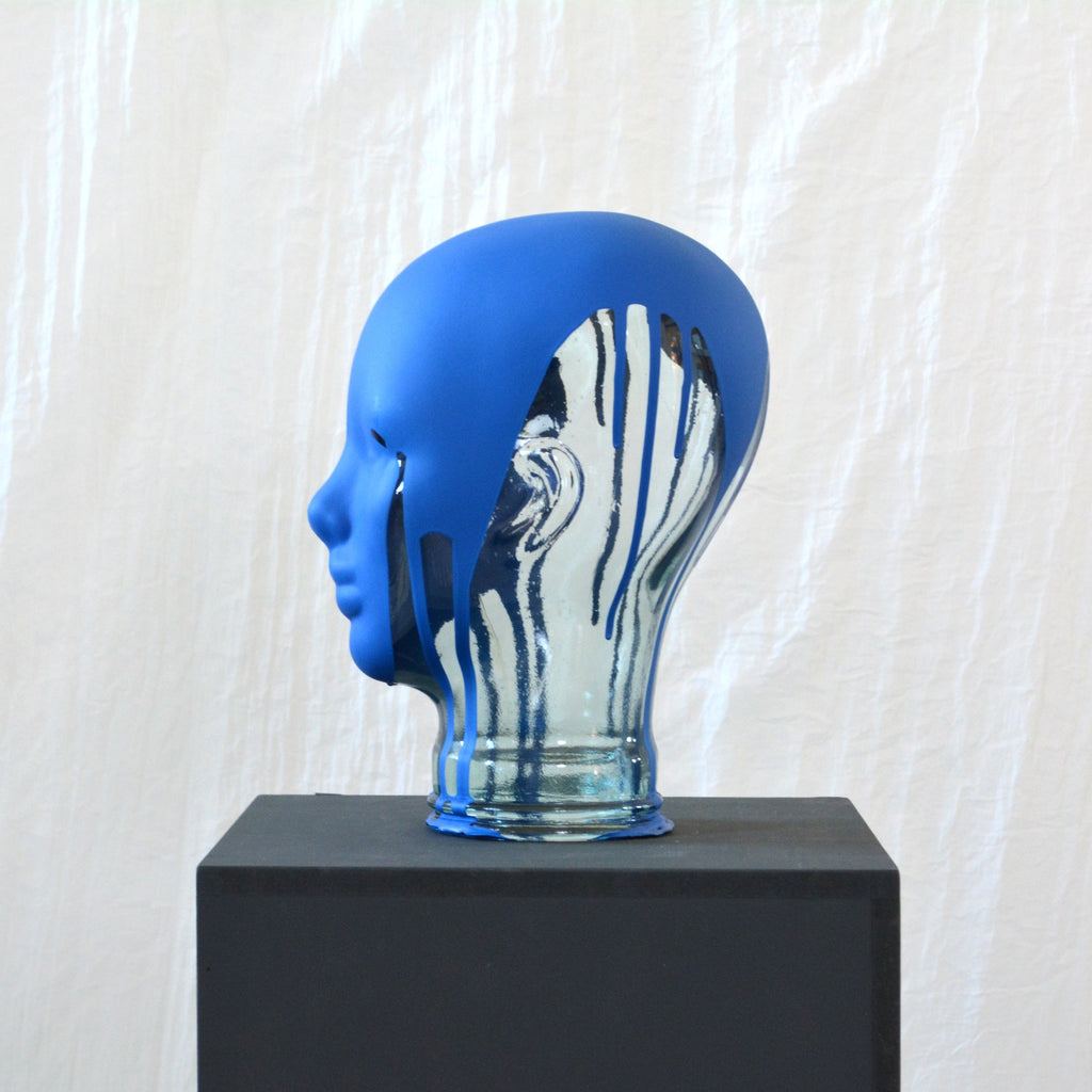 Glasskulptur, blå